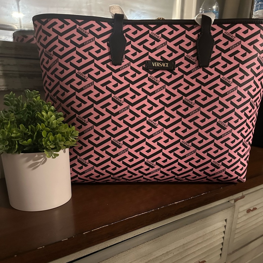 Versace Pink and Black Tote